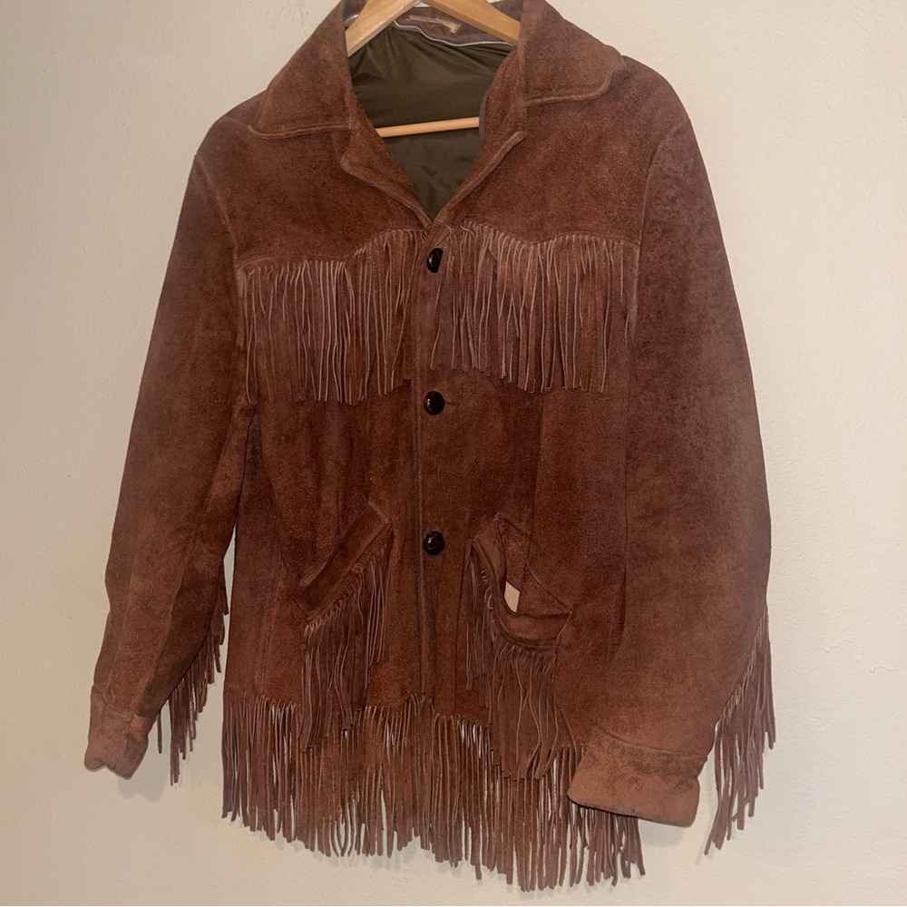 Authentic 1960s Leather Fringe Jacket Leather Jacket with Fringes Easy Rider - Picture 2 of 13